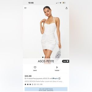 Petite corset dress w halter neck